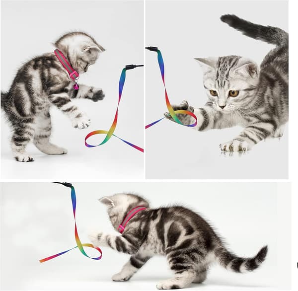 5-pack Interaktiva Kattspisar - Färgglada Tygbandspinnar inomhus