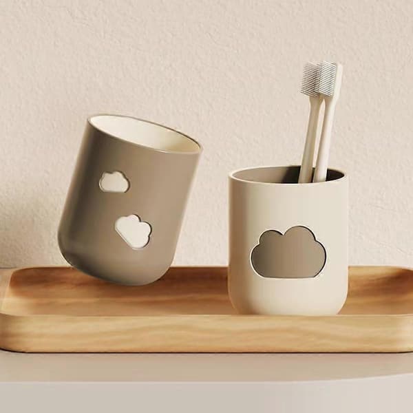 2 Pcs Simple Cloud-shaped Mouthwash Cup for Home, Creative and Cute