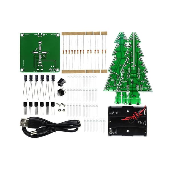 DIY Julgran Lödningsprojekt, 3D Julgran LED Kit DIY Elektronisk Kit Lödning Som