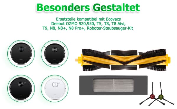 Lisävarusteet Ecovacs Deebot OZMO 920, 950, T5, T8 AIVI Max 10 osaa Monivärinen