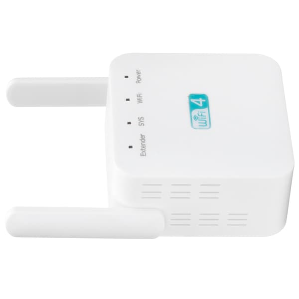 300M Repeater with Dual Antenna Signal Amplifier Range Extender White 100-240V EU Plug