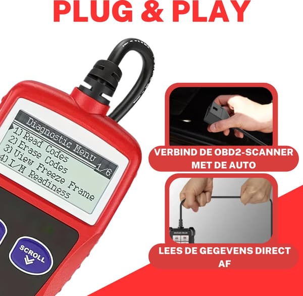 OBD 2 Car Scanner, Read Car, Remove Faults, Diagnostic Equipment for Cars, Plug & Play, Remove Faults