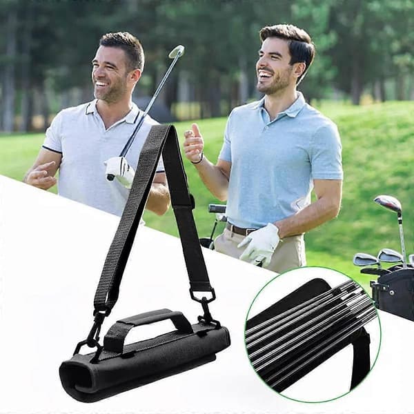 Mini Letvægts Bærbar Rejse Golf Skuldertaske til 3-6 Køller Sort