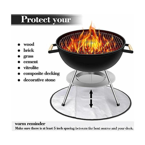 BBQ Cooking Surface and Fire Pit Mat Round Mat, 28 cm High-Temperature Fire Pit Under Grill Mat Fireproof Deck Protector for Solo BBQ