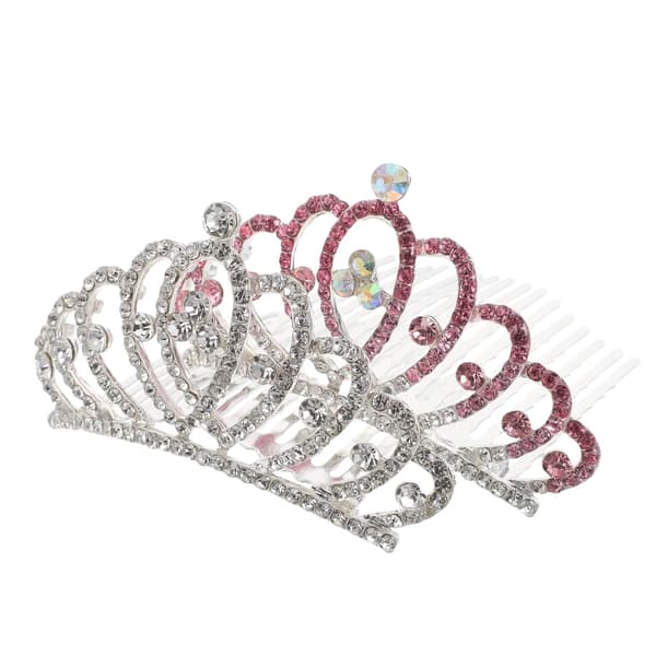 2 pientä prinsessakruunahiuskampaa strassikivillä lapsille