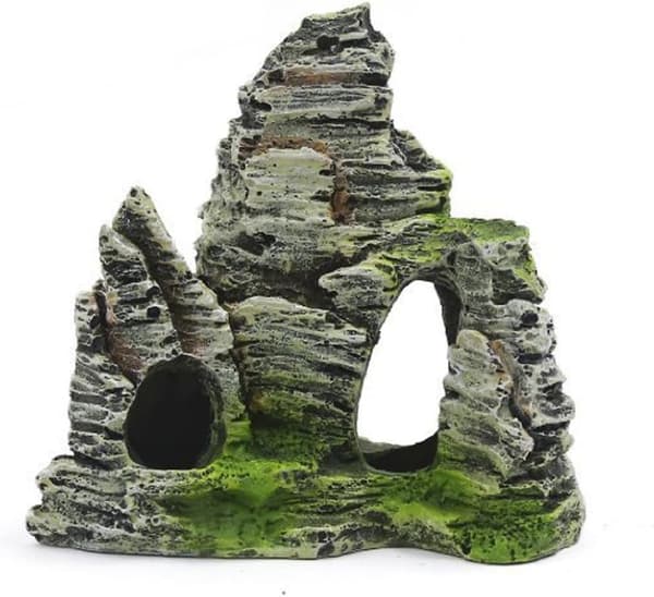 Mountain View Akvarium Rockery Gjemmested Hule Tre Fisk Tank Ornament