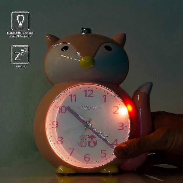 Lovely Fox Alarm Clock Luminous Night Light Alarm Clock Silent Alarm Clock Table Clock Children's Gift-MXBC