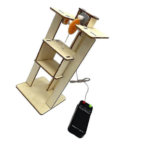 1 Sæt DIY Legetøj Lade Elevator Pædagogisk DIY Elevatorlegetøj Træ Elevator Børnelegetøj