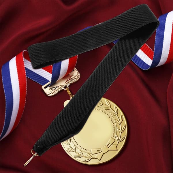 medaljebånd med trykknapper 20 stk. sort af polyester og let design til konkurrencer sportsbegivenheder -