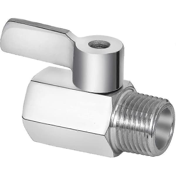 Dusjhode Avstengningsventil, 304 Rustfritt Stål Mini Kuleventil Npt-gjenge (1/2 tomme hann X 1/2 tomme hunn)