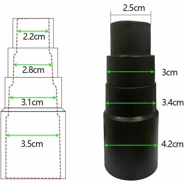 Vakuumslangadapter, 3 st Universal Vakuumslangadapter, Vakuumslang, Slangreducerare (25-42 mm)