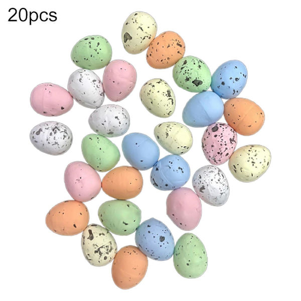 20 Pcs Easter Eggs Strong Colors DIY Non-toxic Happy Easter Egg Decor For Easter JIKAIX