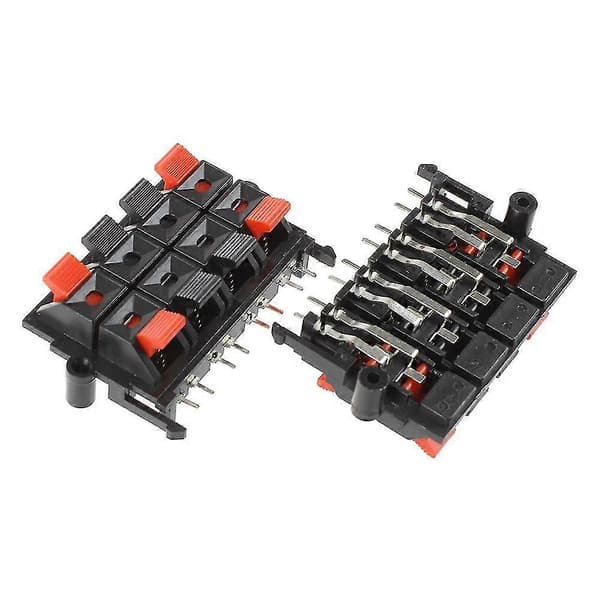 2 pcs 64x40x20mm 8 Positions Push-in Jack Spring Loaded Speaker Terminals