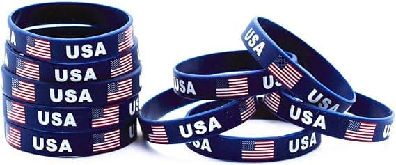10 stk Amerikansk flaggarmbånd USA