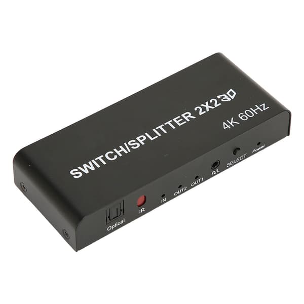 HD Multimedia Interface Switcher 2 ind 2 ud 4K HD Multimedia Interface Splitter til PC-projektor TV 100‑240V EU-stik