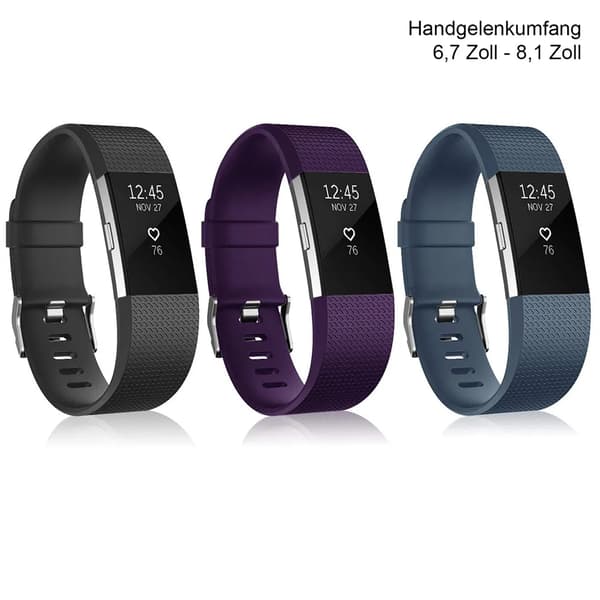 Mykt sportsarmbånd i silikon for Fitbit Charge 2, L