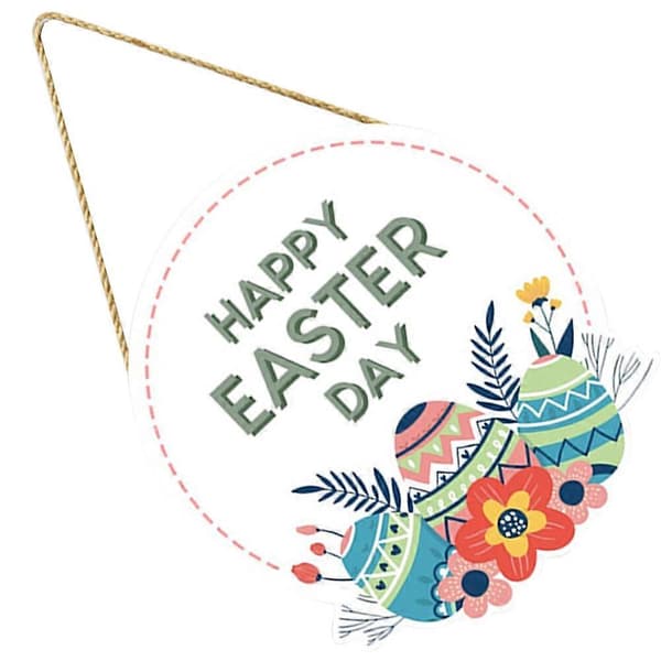 Easter Wooden Hanging Sign Plaque Easter Egg Wooden Sign Home Easter Party Decoration