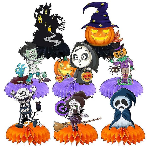 8 stk. Bordpynt Centerpieces Halloween Honningkage Toppere til Temafest