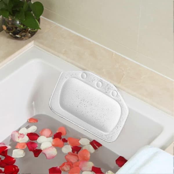 Badekudde, Badekudde til badekar, Badekudde, Nakkepude, Badekarspude Hvid Hvid