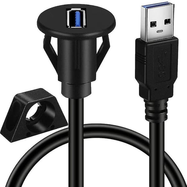 Forlængerkabel Bred Kompatibilitet USB 3.0 Han Til Hun Forsænket Panelmontering Dataforlængerkabel Til Bil Q