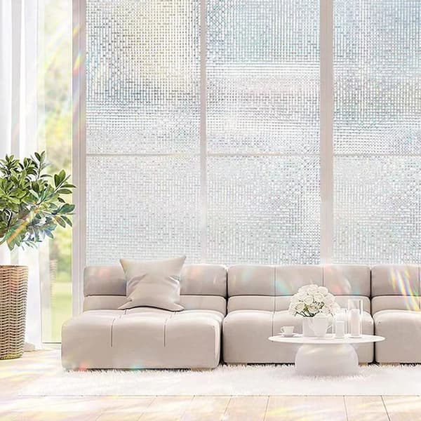 Mosaic Pattern Window Decals, Frosted Glass, Transparent and Opaque