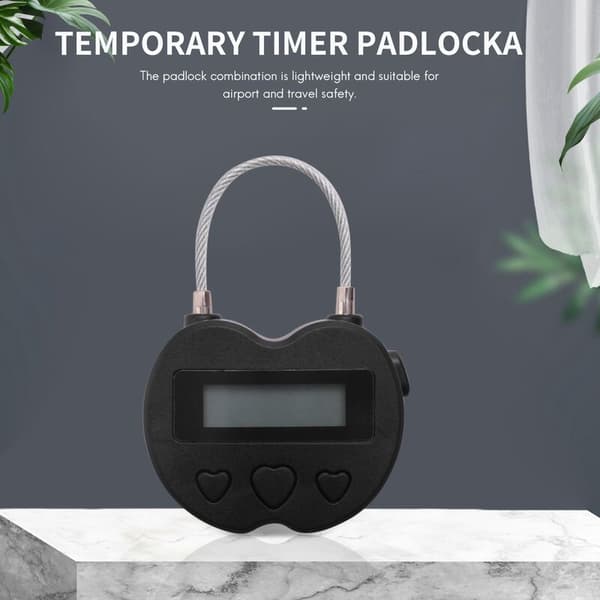 Smart Time Lock LCD-display Time Lock Temporär Timer USB Uppladdningsbar Elektronisk Reselåda Svart