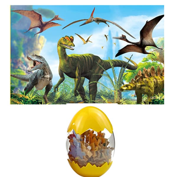 Dinosaur Egg Wooden Puzzle 60 Pieces Small Dinosaur Toy Easter Egg Toy Surprise Egg Toy Egg Dinosaur Toy