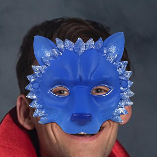 Løvemaske for voksne, lett realistisk cosplay blå - Blau