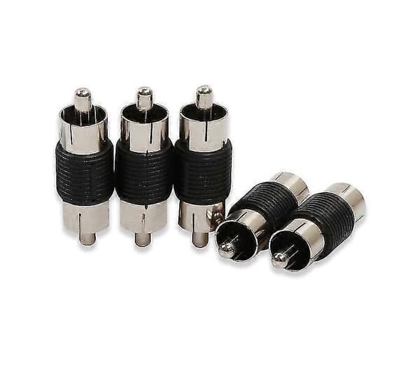 RCA uros-uros RCA-liitin (4 kpl, musta)