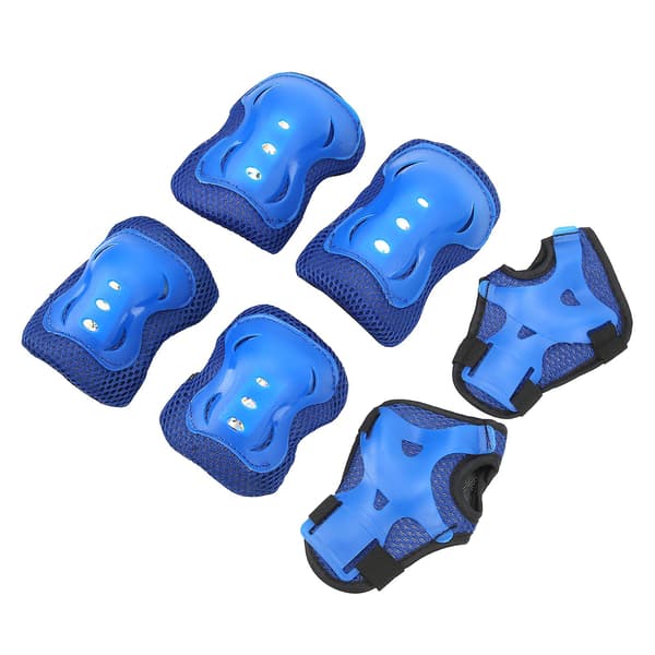 6 st Barnsäkerhet Skateboard Skyddsutrustning Armbågsskydd Handledsskydd Cykling Knäskydd Blå