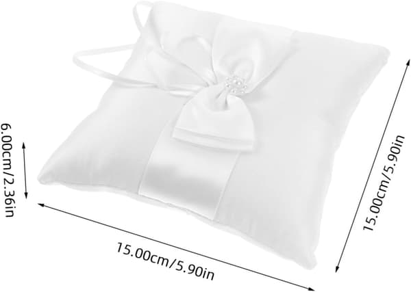 Ringpude til ringstropper bryllupspude ringe af hør og polyester hvid skridsikker bryllupsceremonier særlige lejligheder blomsterpige -