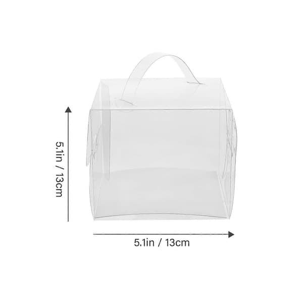 Portable Cake Boxes Transparent Cake Boxes with Handle for Storage 10 Pcs
