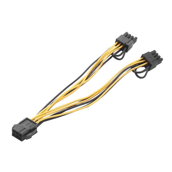 10 stk 6-pin til dobbel PCIe 8-pin (6+2) Grafikkort PCI Express Strømadapter GPU VGA Y-splitter Forlengelse