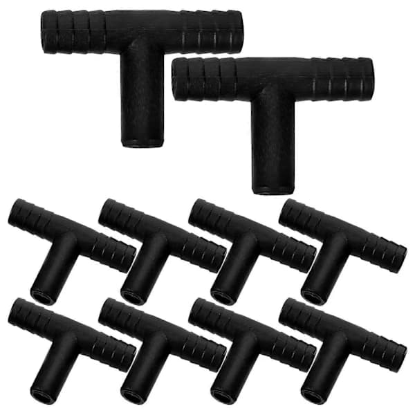 Table Fountain Hose Splitter T-shaped Replacement For Table Waterfall 10pcs Black 3.50X2.50X0.80CM