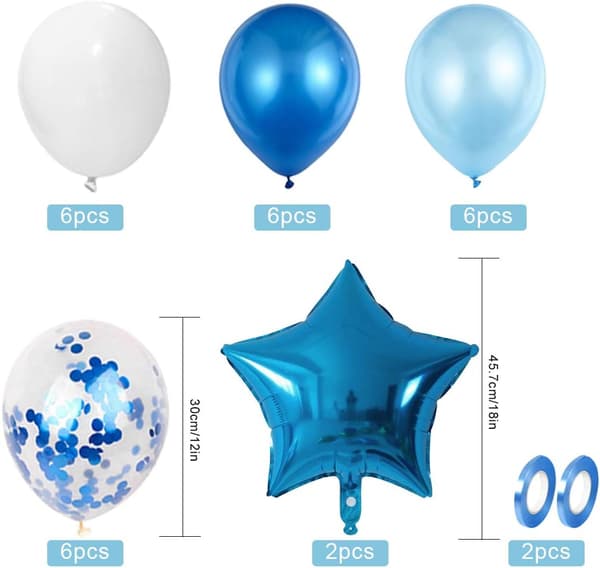 Ballong til 3-årsdag for gutt, blå dekorasjon til 3-årsdag