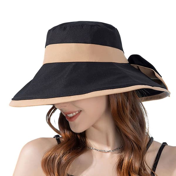 Stor solhatt for sommeren, fiskehatt, trendy sløyfe, strandhatt
