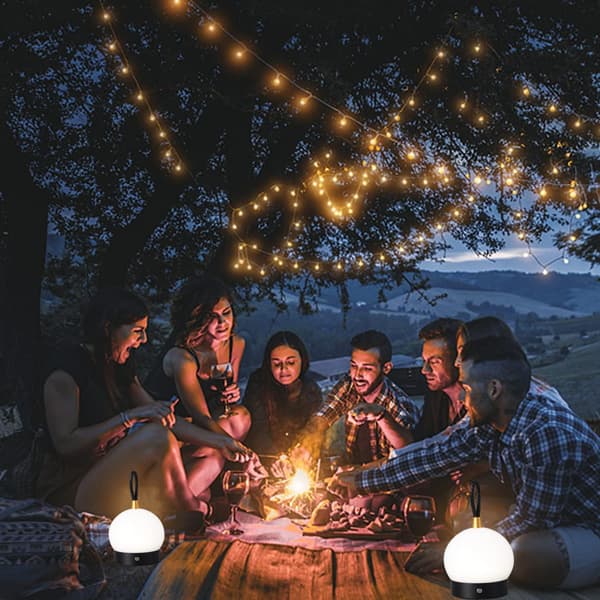 LED Camping Lantern Rechargeable Stepless Premium Handheld Cordless Portable Night Light Daylight Perfect as Table Lamp Lantern Hanging Black
