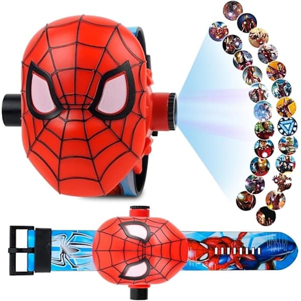 Digital klocka för barn, projektorklocka för barn, klocka med digital projektor, digital klocka [DB] Spider-Man Spider-Man