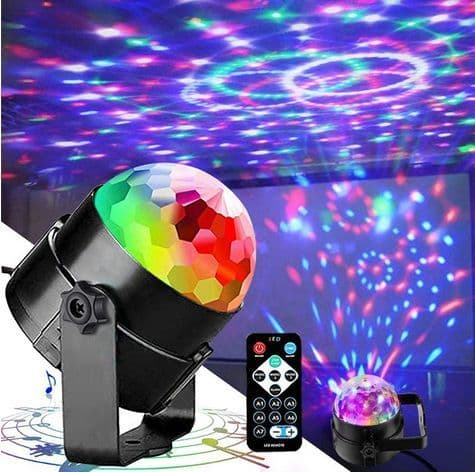 Diskokula discolampe festlampe discobelysning lyseffekter 7 farver