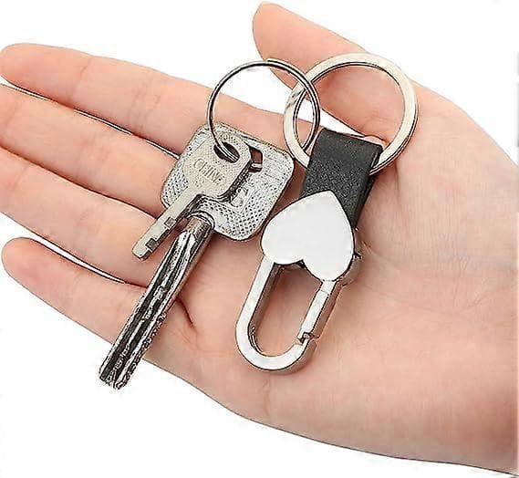 Herr Læder Nøglering Bil Nøglekæde Ring Sort Bil Smart Nøglering Nøgleholder Nøgleetui Klips på Bæltestropper til Kvinder