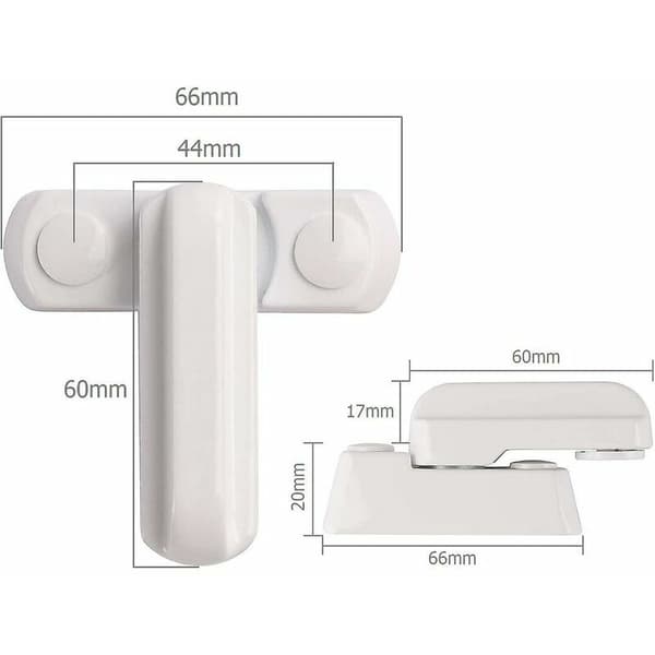 4 vinduslåser av sinklegering - 4 hvite dørlåser - Upvc/Pvc Hjemmesikkerhet