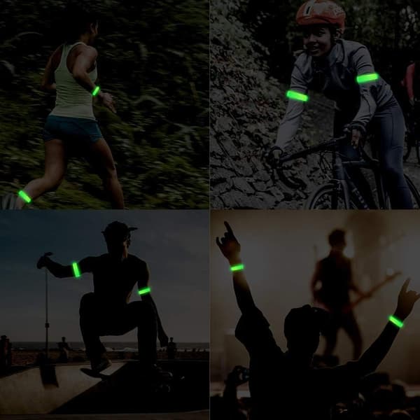 Løpelys (2-pakning) Oppladbare LED-armbånd Reflekterende Løping