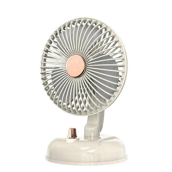 USB Skrivebordsventilator Lille Ventilator Genopladelig Stille Bordventilator til Kontor Hjem Kollegieværelse, Hvid