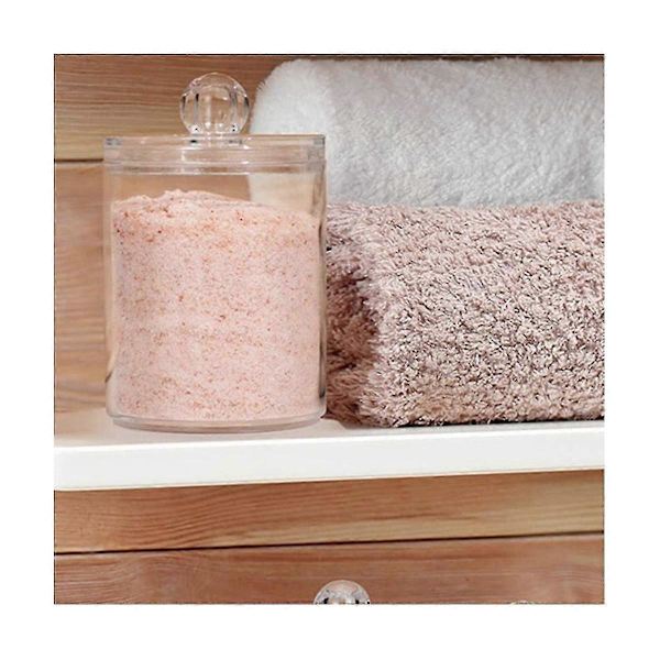 4-pack Container Dispenser, 10 Oz Clear Plastic Jar Container for Organizer Storage - Bathroom Accessories