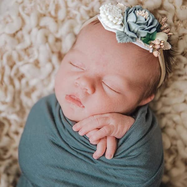 Baby Pige Blomst Nylon Hårbånd - Elastisk Hårbånd Håndlavet Sløjfe