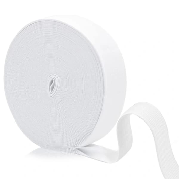 Høyelastiske strikkbånd, elastisk bånd for sying, sterk elastisitet og fleksibilitet, 10 meter x 2,5 cm, går lett tilbake til opprinnelig form