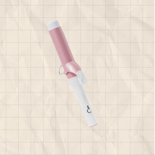 40mm Large Curling Iron for Korean Big Waves - Long Barrel, Adjustable Heat, Fast Heating Pink Pink Pink
