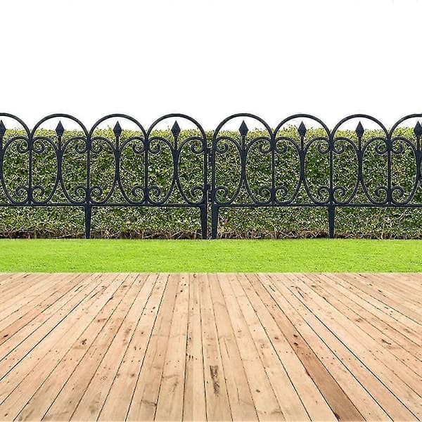 5-pakning dekorativt hagegjerde i rustfritt jern, landskapsgjerde, sammenleggbart gjerde for uteplass og blomsterbed