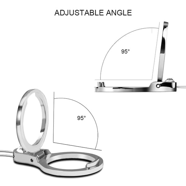 Universal 2 i 1 mobilholder og snor fingerringrem metalstativ