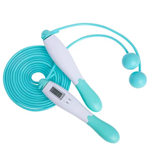 Cordless/Corded Electronic Counting Jump Rope Steel Wire Adjustable Speed Jump Rope Blue
